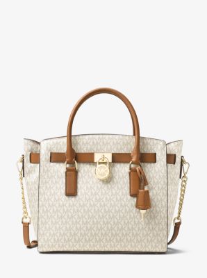 Michael Kors Hamilton Large Logo Tote in Vanilla