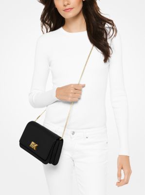 Michael Kors Women's Mott Leather Large Clutch Crossbody Bag Purse