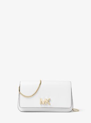 michael kors white leather clutch