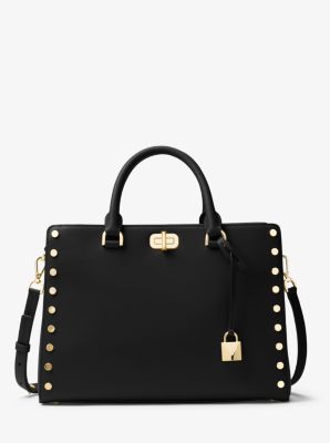 Sylvie Large Studded Leather Satchel Michael Kors