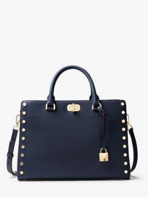 Sylvie Large Studded Leather Satchel Michael Kors