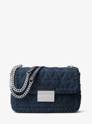 Sloan Large Quilted-Denim Shoulder Bag 