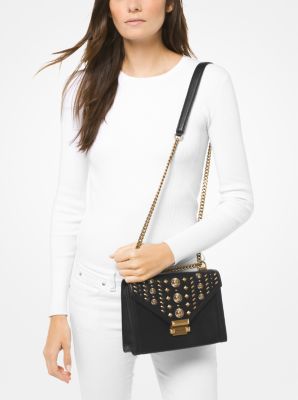 Michael michael kors whitney large embellished shop leather convertible shoulder bag