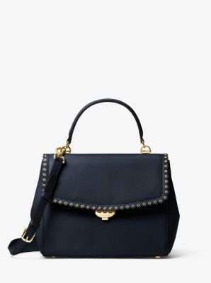 ava medium scalloped leather satchel