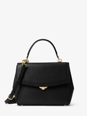 Ava Medium Leather Satchel Michael Kors