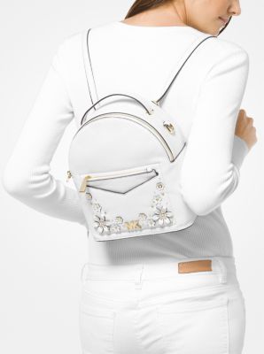 Wandelbarer Rucksack Jessa Small aus gekrispeltem Leder mit Blumenapplikationen image number 2