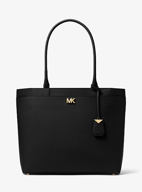Maddie Large Crossgrain Leather Tote - BLACK - 30T8GN2T3L