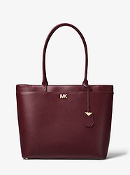 Maddie Large Crossgrain Leather Tote - OXBLOOD - 30T8GN2T3L