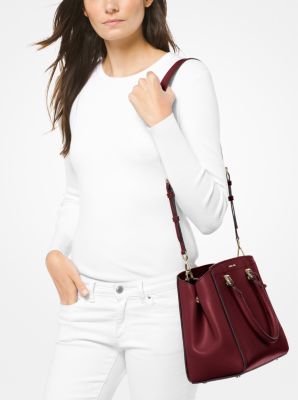 Benning Large Leather Satchel Michael Kors