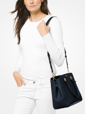 benning large leather satchel michael kors