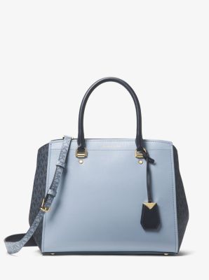 Benning Large Leather and Logo Satchel