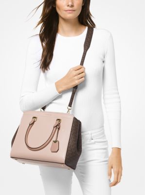 michael kors benning large leather satchel