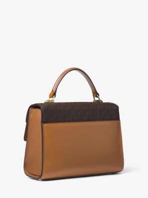 Michael kors sloan shop logo and leather satchel