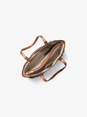 Voyager Small Logo Tote Bag in BROWN | Michael Kors