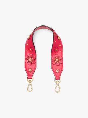 Michael Kors Floral Embellished Leather Shoulder Strap