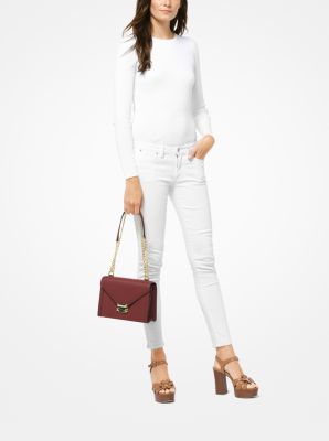 Whitney polished leather chain shoulder online tote