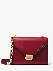 Whitney Large Two-Tone Leather Convertible Shoulder Bag - MAROON/OXBLD - 30T8GXIL3T