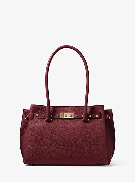 Addison Medium Pebbled Leather Tote - OXBLOOD - 30T8GZFT2L