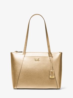 maddie medium crossgrain leather tote by michael kors