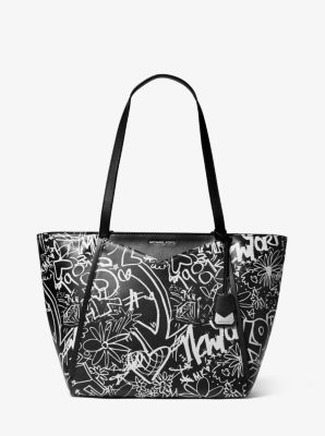 whitney large graffiti leather tote