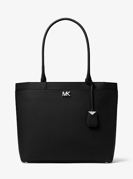 Maddie Large Crossgrain Leather Tote - BLACK - 30T8SN2T3L