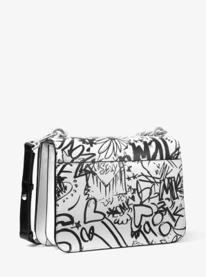 Mott Large Graffiti Leather Crossbody Michael Kors