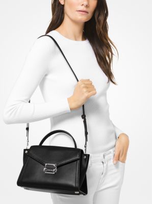 Whitney medium leather on sale satchel michael kors