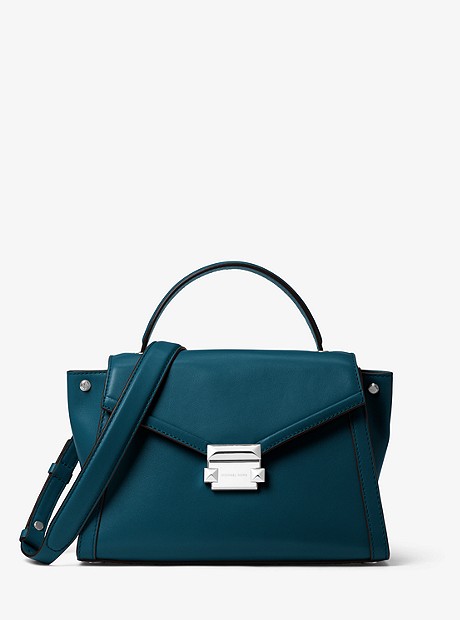 Whitney Medium Leather Satchel - TEAL - 30T8SXIS2L