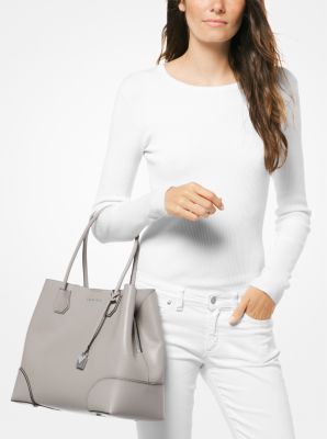 MICHAEL Michael Kors Bedford Medium Top Zip Pocket Tote Pearl Grey One Size