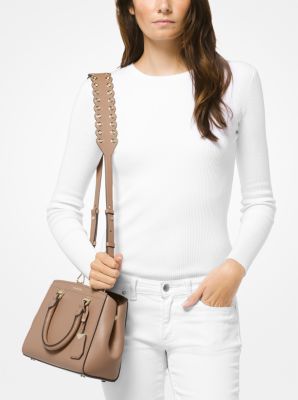 Michael Kors Grommeted Leather Shoulder Strap – Just Gorgeous