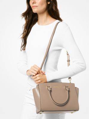 Michael michael kors selma hotsell medium saffiano leather satchel