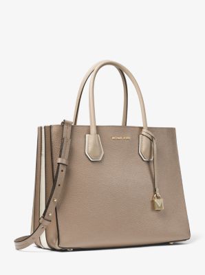 Michael Kors Mercer Large Convertible Leather Tote - Pale Bluje