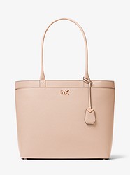 Maddie Large Crossgrain Leather Tote - SOFT PINK - 30T8TN2T7L
