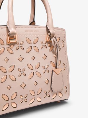 Michael kors benning medium perforated leather satchel sale