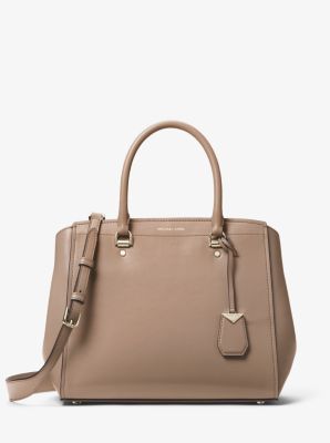 Mk benning large leather hot sale satchel