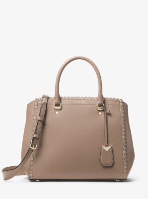 Ava Medium Scalloped Leather Satchel