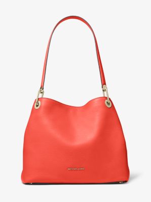 michael kors raven large pebbled leather shoulder bag
