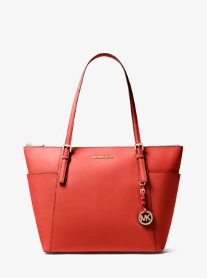 Michael Kors Jet Set Saffiano Leather Top-Zip Tote Bag