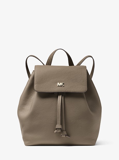 Junie Medium Pebbled Leather Backpack - MUSHROOM - 30T8TX5B2L