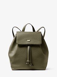 Junie Medium Pebbled Leather Backpack - OLIVE - 30T8TX5B2L