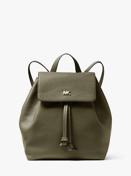 Junie Medium Pebbled Leather Backpack - OLIVE - 30T8TX5B2L