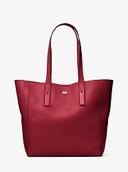 Junie Large Pebbled Leather Tote - MAROON - 30T8TX5T3L