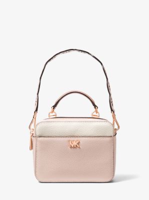 Floral Perforated Leather Mini Shoulder Strap