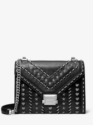 Whitney large studded discount leather convertible shoulder bag