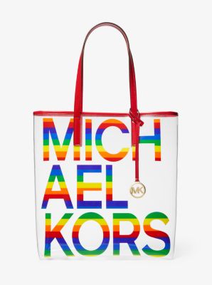 The Michael Large Graphic Logo Print PVC Tote Bag