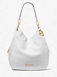 Lillie Large Pebbled Leather Shoulder Bag - OPTIC WHITE - 30T9G0LE3L