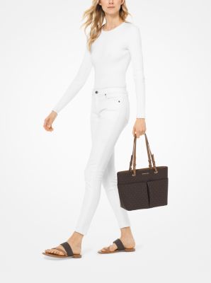 Michael Kors Bedford Womens Leather Shoulder Tote Handbag