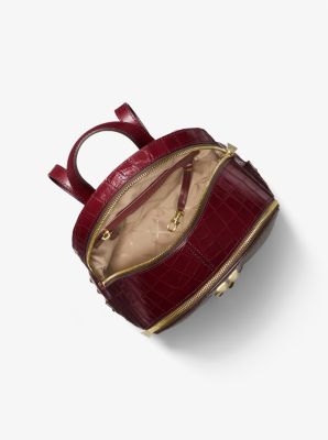 Rhea Medium Logo and Leather Backpack image number 1