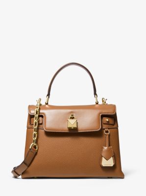 gramercy medium pebbled leather satchel