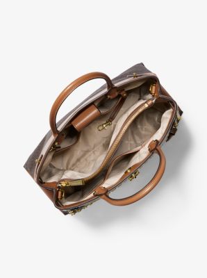 michael kors gramercy polished leather satchel
